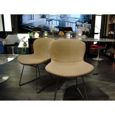 4 Beige Fabric Chairs - Harry Bertoïa - Knoll - 1950-59