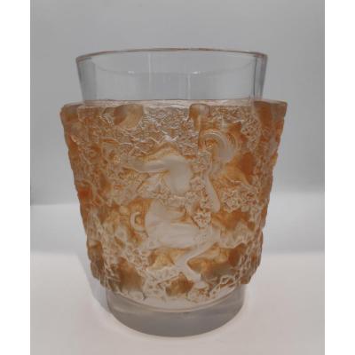Lalique Bacchus Vase Patina Siena