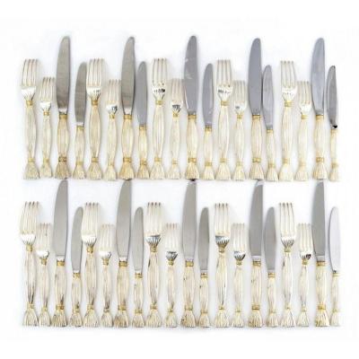 Hermès Paris, Part Of Housewife In Silver Metal Model Harvest