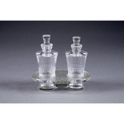 Lalique France: Crystal "bourgueil" Oil Cruet