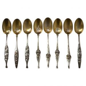 Cardeilhac: 8 Silver Vermeil Spoons, 1900