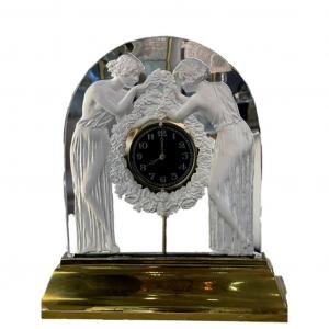 René Lalique Electric Clock "the Two Figurines" 1926