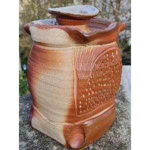 Michel Gardelle - Stoneware Vase With Abstract Decor. Around 1980-90