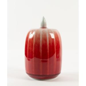 Xavier Duroselle - Porcelain Pot With Copper Red Glaze. 2000s