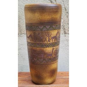 René Maurel - Large Vallauris Ceramic Vase Circa 1950