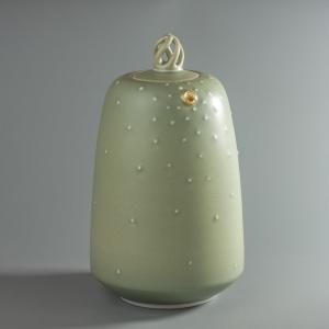 Xavier Duroselle - Large Celadon Porcelain Covered Pot