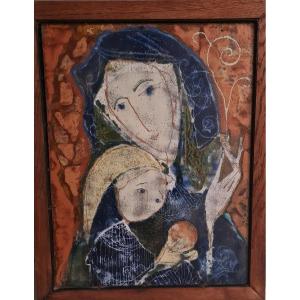 Manfredo Borsi - Large Enamel Plaque. 1950s