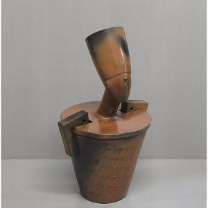 Pierre Bayle - "canopic" Covered Ceramic Pot