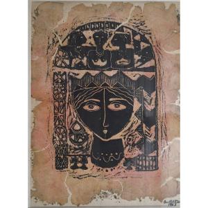 Abdel Wahab Morsi - "woman" Oil On Paper Signed