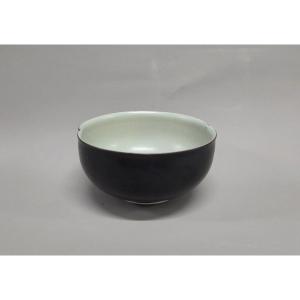 Marie-laure Guerrier - Black And Celadon Porcelain Bowl