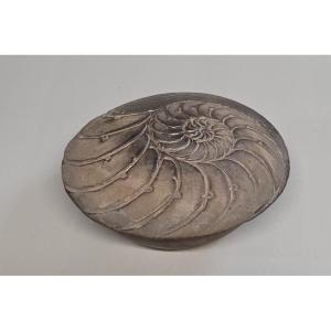 Jean-pierre Bonardot - "ammonite" Box In Black Enameled Stoneware