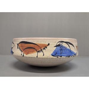 Fernand Lacaf And Françoise Delacourt Lacaf - Ceramic Bowl From The 1950s