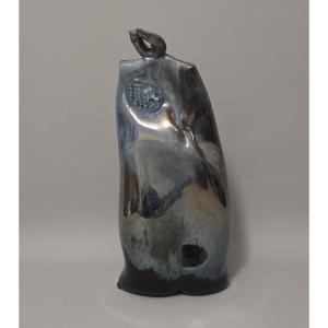 Jean-pierre Umdenstock - Large Sculpture In Blown And Molded Glass 