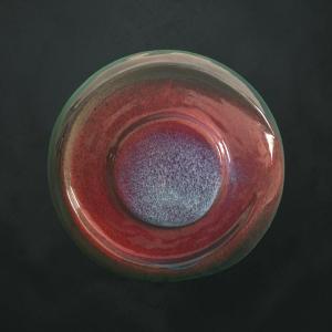 Daniel Culis - Large Copper Blood Red Ceramic Discoid Vase