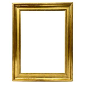 20th Century Gilded Frame With Grooved And Enlarged Leaf — 63 X 43.6 Cm — Ref. Pc0033m1