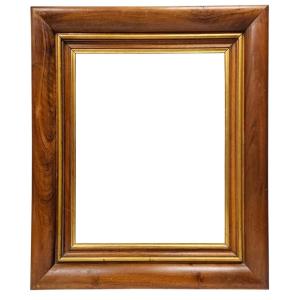 19th Century Molded Walnut Frame With Gilded Fillet — 57.5 X 48.7 Cm — Ref. 3120 (pair 3119)