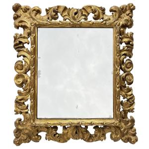 17th-century Italian Baroque Frame And Mercury Glass — 59.3 X 50.7 Cm — Ref. Pc0075m1