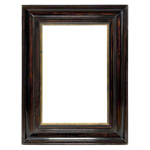 19th-century Lacquered Wood Frame With Gilt Front View — 54.3 X 36.4 Cm — Ref. Pc0077m1
