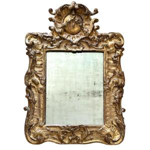18th-century Rocaille-style Frame With Mirror — 34.9 X 25 Cm — Ref. Pc0314m2