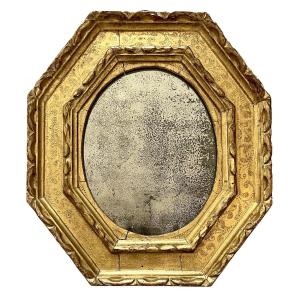 17th-century Italian Octagonal Frame With Glass — 17 X 13 Cm — Ref. Pc0323m2