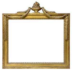 Louis XVI Period Frame With Pediment — 50.2 X 65.9 Cm — Ref. Pc0359m2