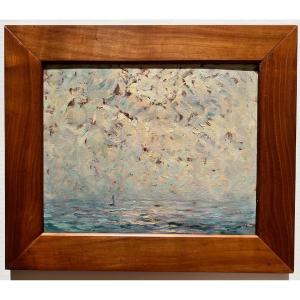 Open Sea, Full Sun. Georges Ricard-cordingley (1873-1939). Oil On Panel.