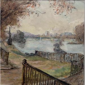 Drawing - Quai De Clichy 1943 - Charles Betout