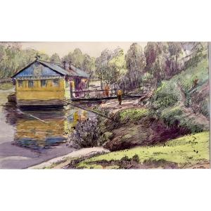 Drawing - Banks Of The Seine 1942 - Charles Betout