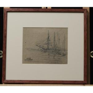 Port Of Cannes - Boats At The Quayside - Georges Rivard-cordingley