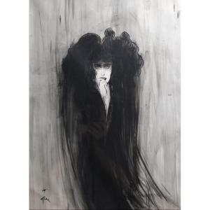 Ink Drawing Signed René Gruau - 20th Century.