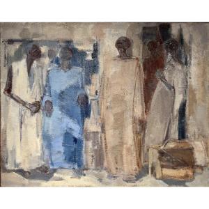 Men Of Africa - Oil On Canvas - Modern Art - Elisabeth Hahn