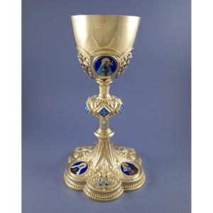 Favier - Chalice In Sterling Silver Gilt And Enamel