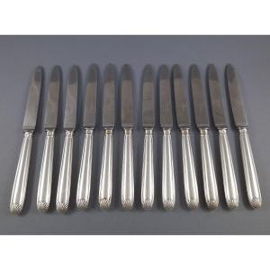 Puiforcat: 12 Sterling Silver Shell Knives