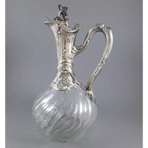 Ewer In Crystal And Sterling Silver