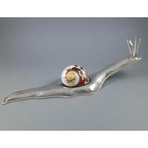 Sterling Silver Snail With Natural Shell