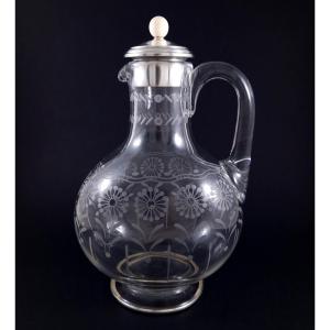 Baccarat - Crystal And Sterling Silver Jug