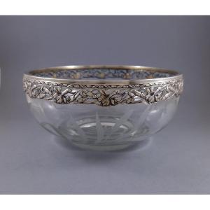 Henri Soufflot - Art Nouveau Crystal And Sterling Silver Bowl