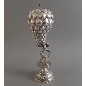 19th Century Sterling Silver Hanap Cup