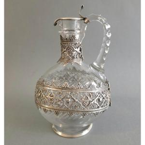Crystal And Sterling Silver Ewer