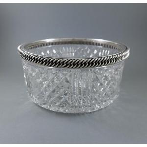 Glass And Sterling Silver Bowl