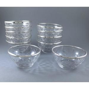 11 Crystal And Sterling Silver Bowls