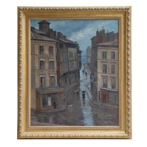 Albi Rue Saint Julien Hst Signed Andre Strauss