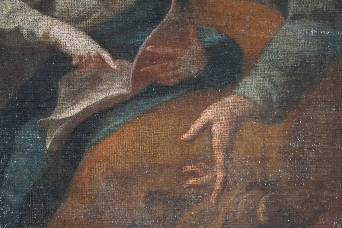 L’Educazione della Vergine – Importante Ovale del XVIII Secolo (Scuola Italiana, ambito maratte-photo-1