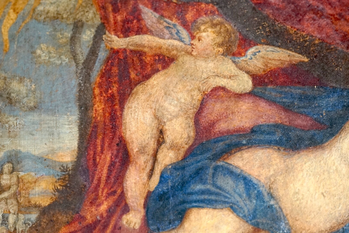 VENERE DORMIENTE CON PUTTI IN UNA GHIRLANDA FLOREALE-photo-5