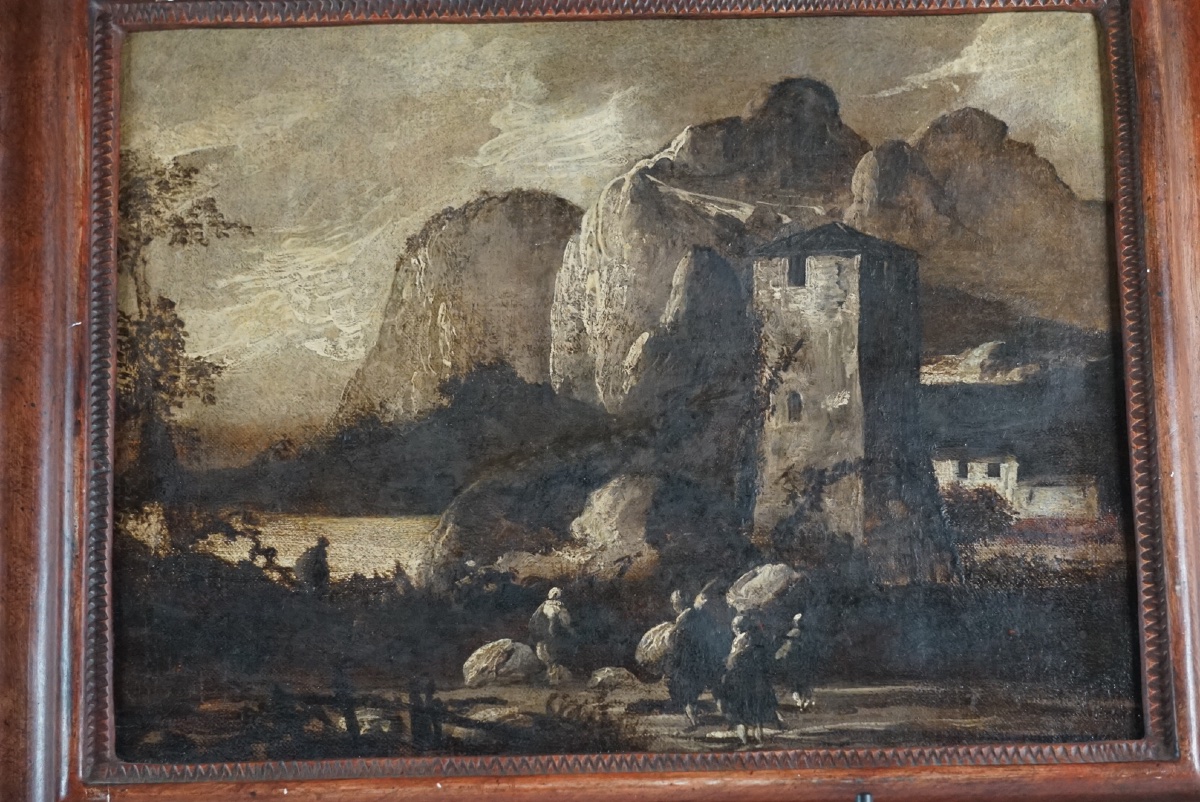 Paesaggio Alpino con Fortezza e Viandanti – Attribuibile ad Antonio Ciocio -photo-7