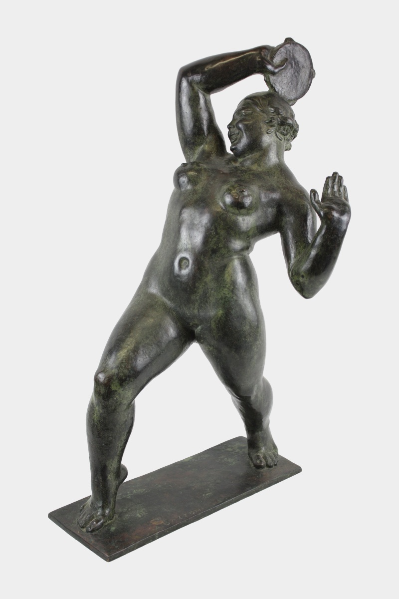 Coppia di Sculture in Bronzo "Bacco e Baccanti" – Alberto Bazzoni (1889-1973)-photo-3