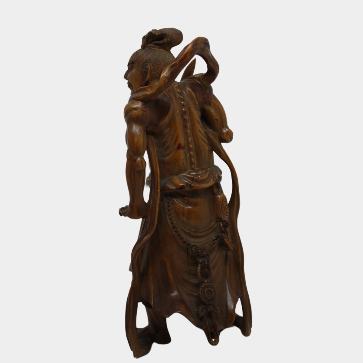 Rara Coppia di Sculture in Legno di Bosso raffiguranti i Kongōrikishi (Niō)-photo-3