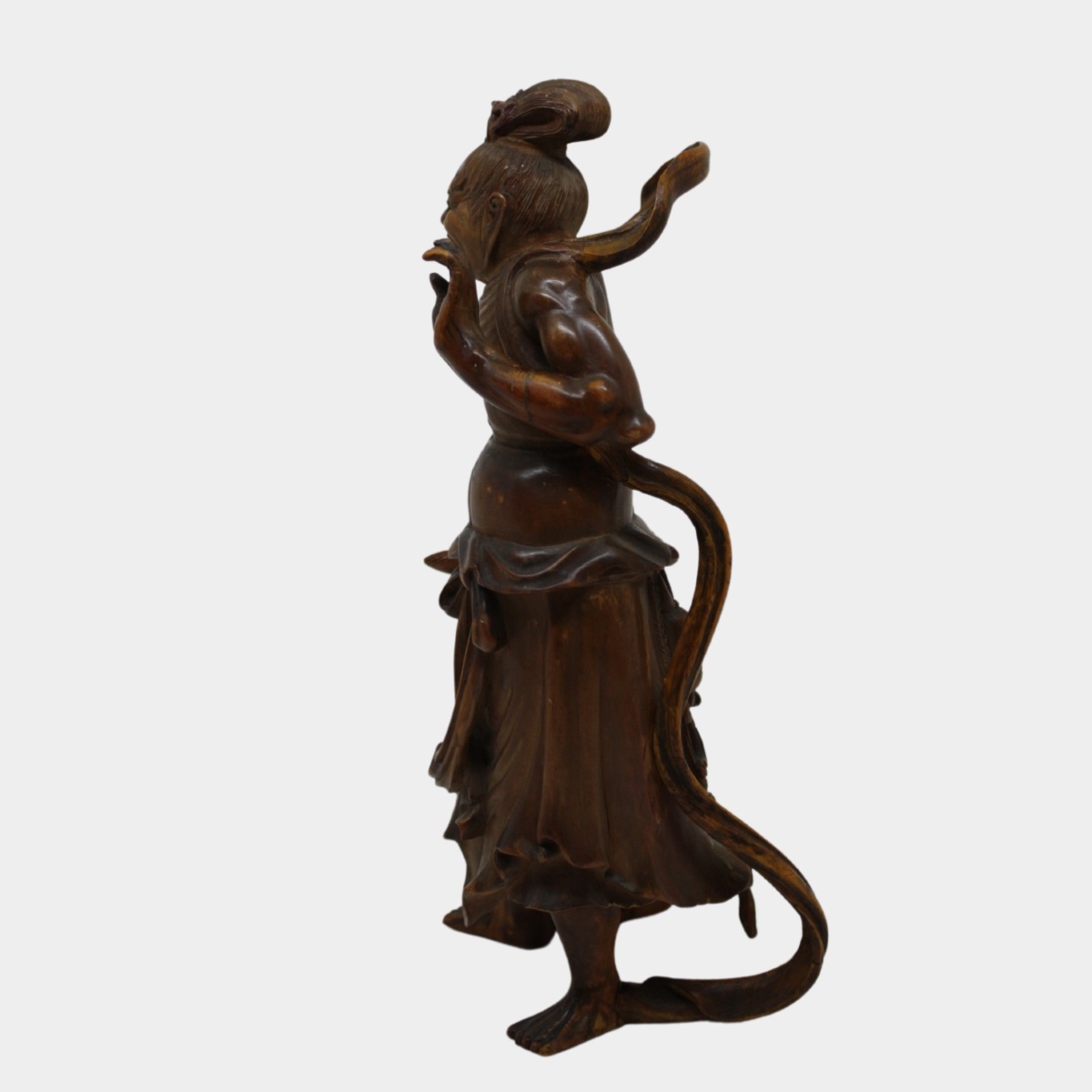 Rara Coppia di Sculture in Legno di Bosso raffiguranti i Kongōrikishi (Niō)-photo-5