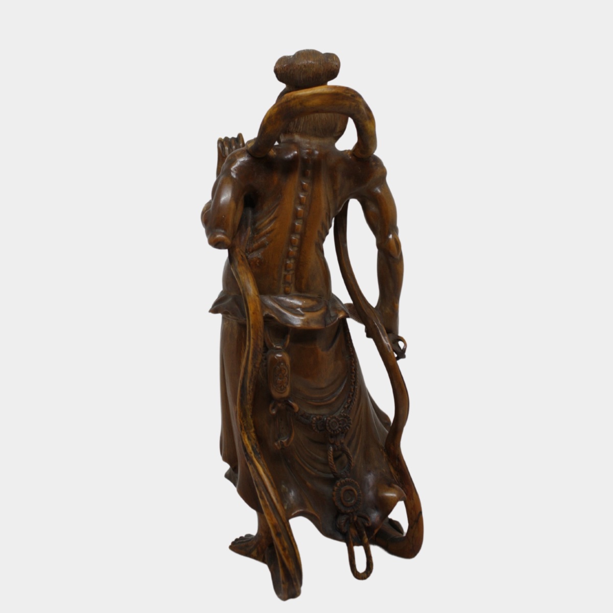 Rara Coppia di Sculture in Legno di Bosso raffiguranti i Kongōrikishi (Niō)-photo-6