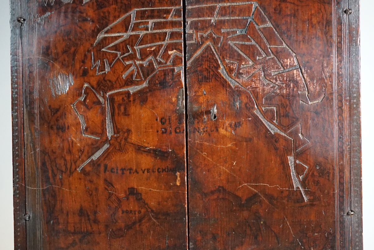 Raro Monetiere Veneziano in Cedro con Pianta della Città di Candia e Segreti – XVII Secolo (ca.-photo-3